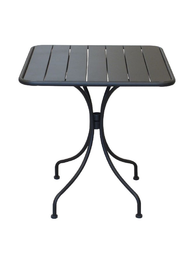 LIVING ACCENTS Durable Outdoor Steel Slatted Square Table Brown 71 x 70 x 70 cm GH-T134R-70S - Image 1